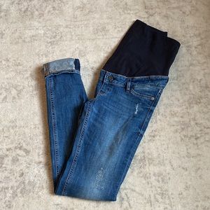 H&M MAMA Maternity Distressed Skinny jeans - med wash